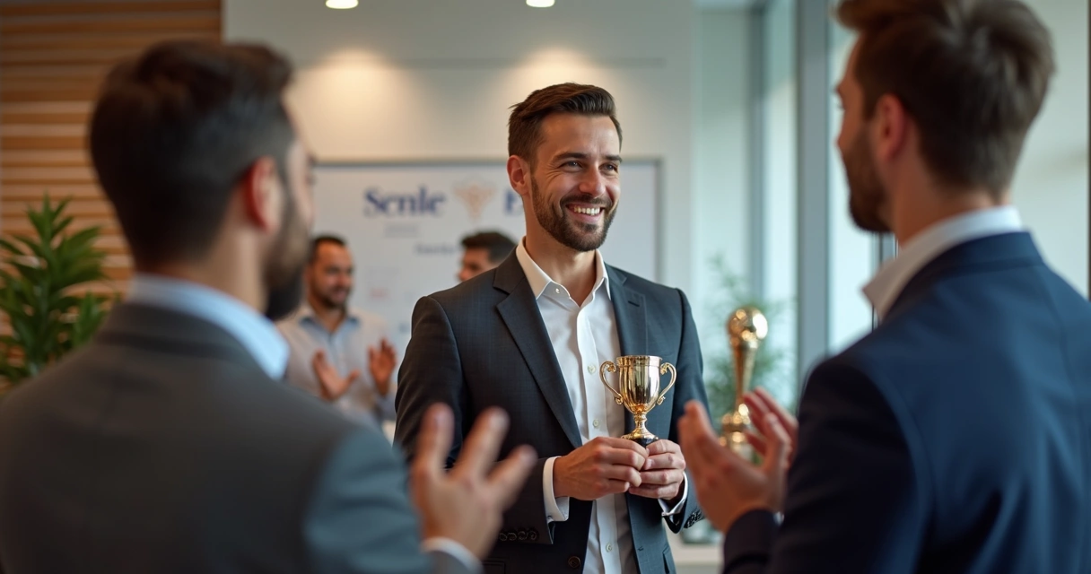 Cliente recebendo prêmio de fidelidade de empresa de serviços 