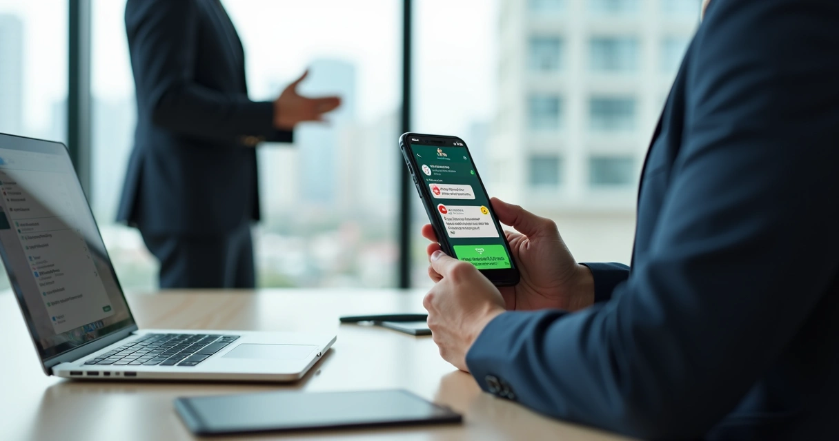 Cliente de advocacia atento ao WhatsApp recebendo orientação para evitar golpe do falso advogado 
