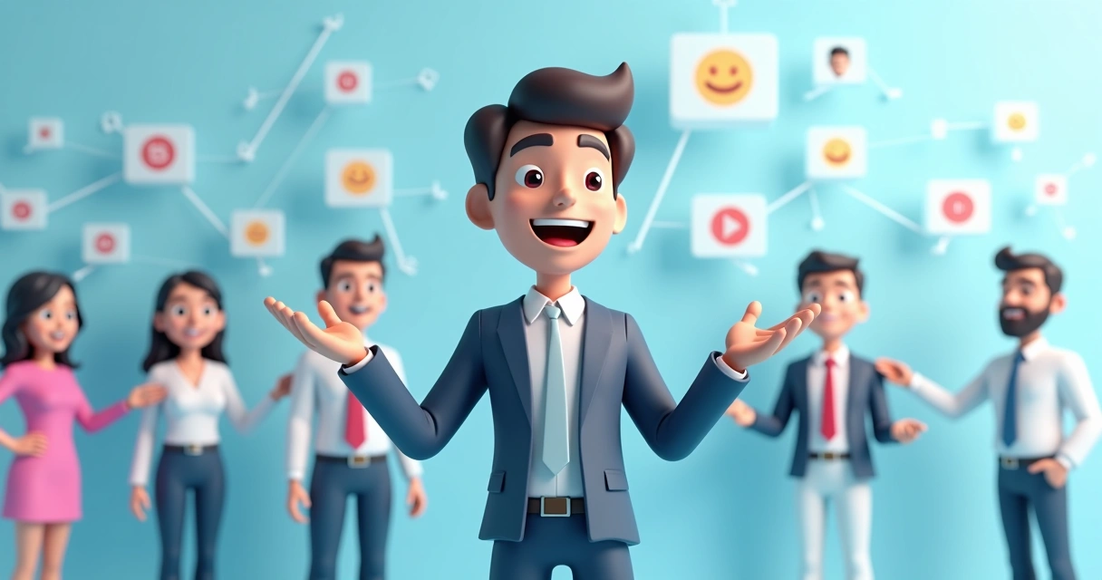 Como transformar cliente satisfeito em parceiro referral Cliente indicando amigos em um evento corporativo