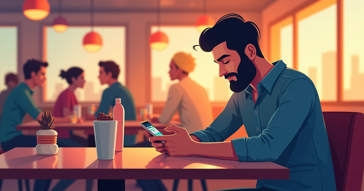 Cliente usando celular para responder pesquisa de feedback 