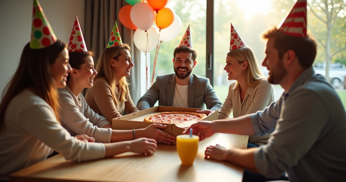 Cliente ocasional recebendo pedido de delivery em evento especial 