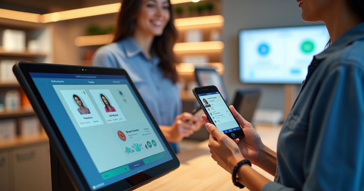 Cliente usando app e comprando em loja física 