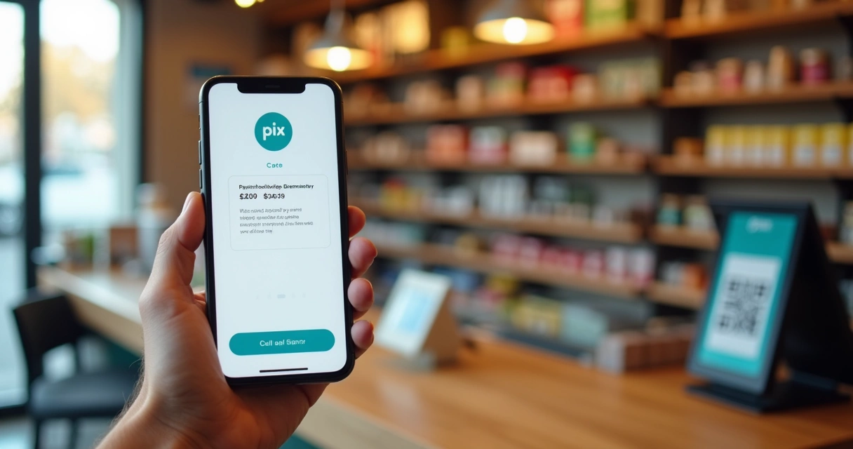 Cliente realiza pagamento Pix pelo celular 