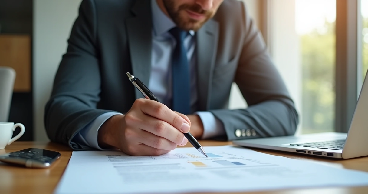 Cliente analisando proposta de vendas pensativo 