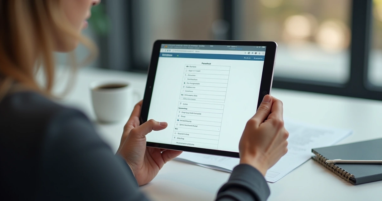 Cliente preenchendo formulário digital em tablet