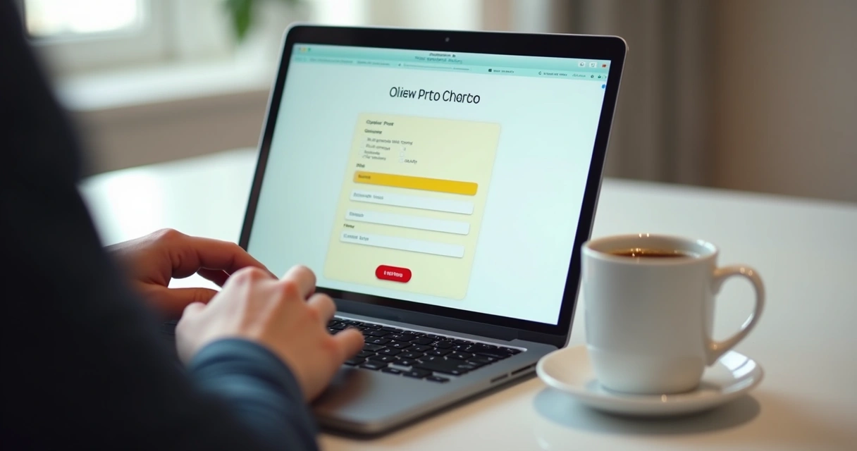 Pessoa preenchendo formulário digital no notebook 