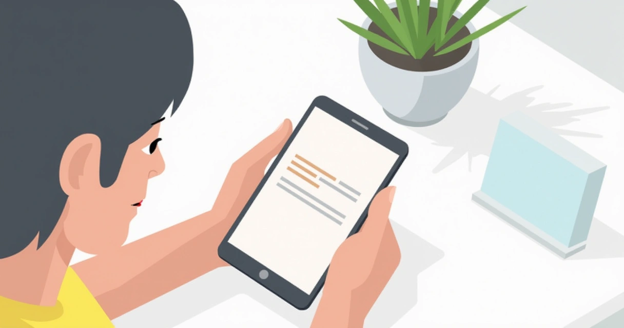 Pessoa olhando para o celular, lendo retorno automatizado