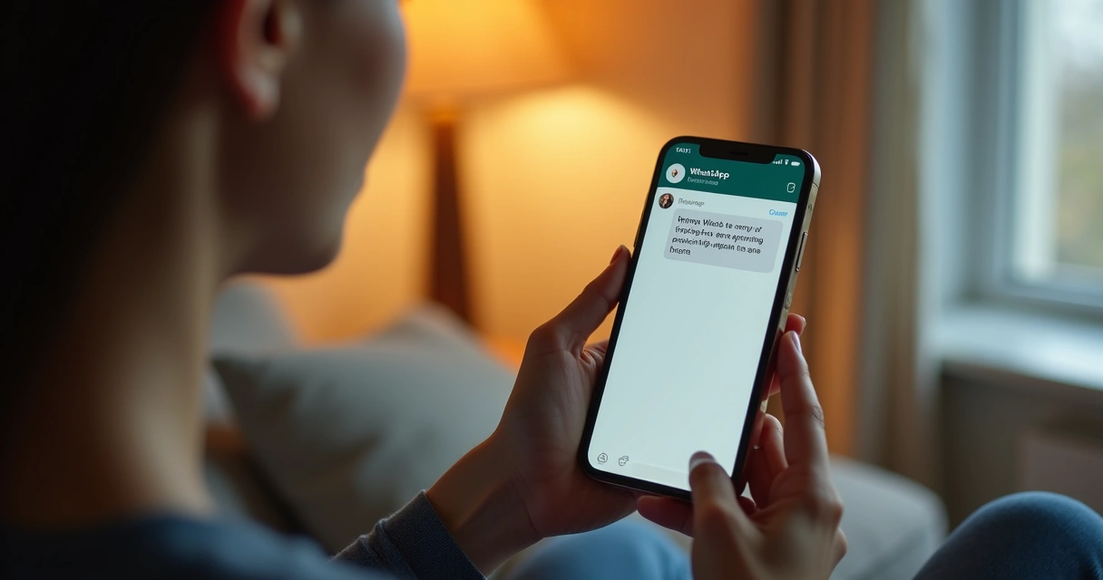 Pessoa recebendo mensagem de lembrete no WhatsApp 