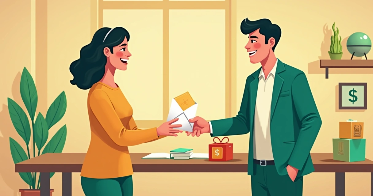 Cliente recebendo bônus após indicação bem-sucedida 