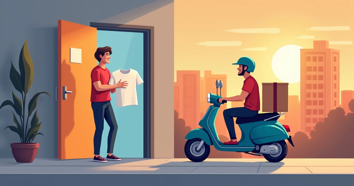 Cliente recebendo camiseta express em Sorocaba 