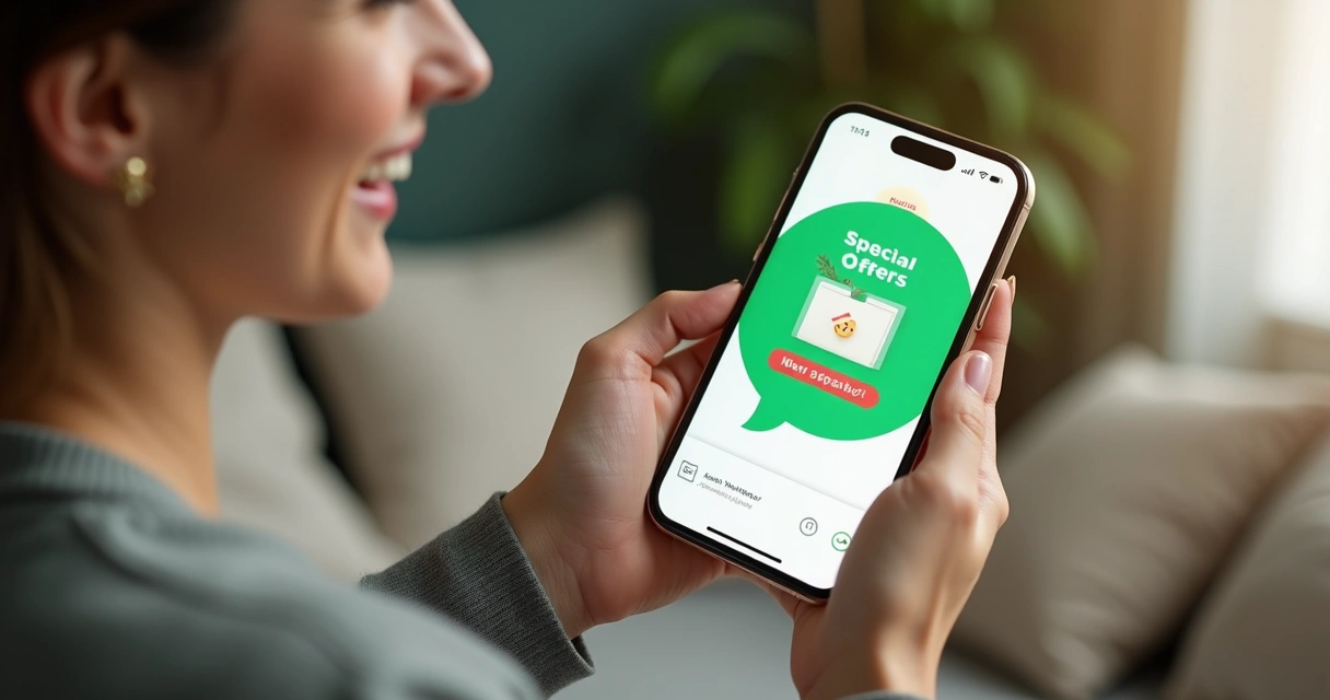 Cliente recebendo mensagem promocional automatizada via WhatsApp