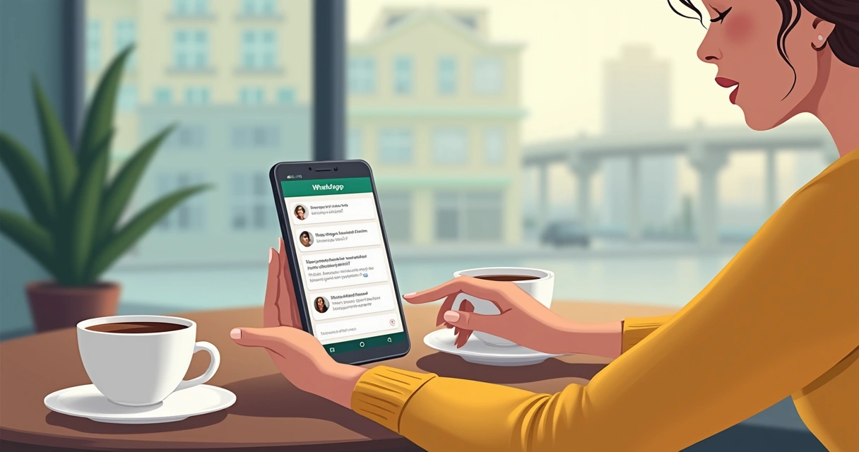 Homem mexendo no smartphone enquanto responde mensagem pelo WhatsApp 