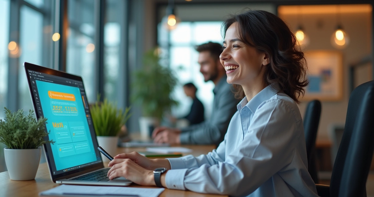 Cliente sorrindo após atendimento eficiente 