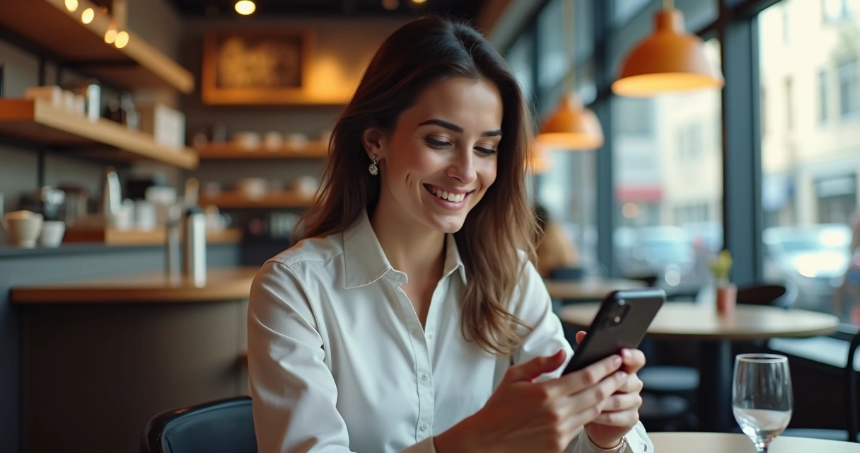 Cliente satisfeito com atendimento de IA personalizado 