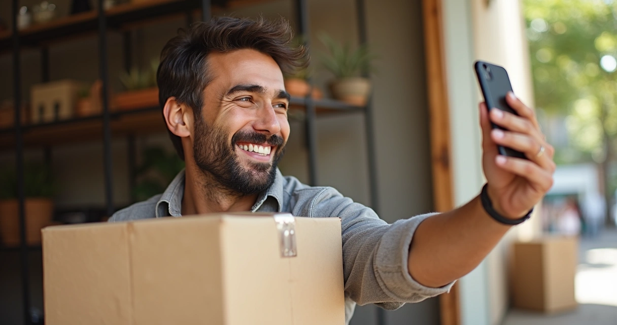 Cliente segurando produto comprado na loja do Instagram 