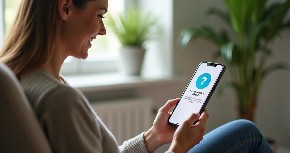 Cliente satisfeito usando aplicativo após onboarding 