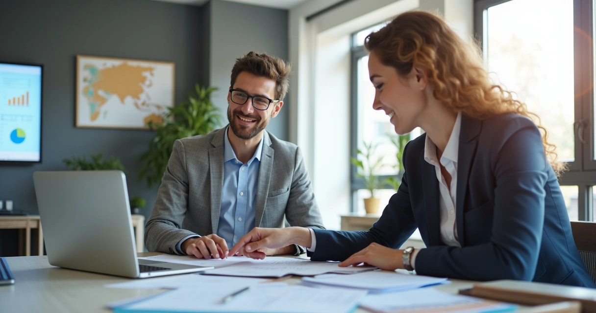 Cliente satisfeito recebendo orientação contábil no onboarding 
