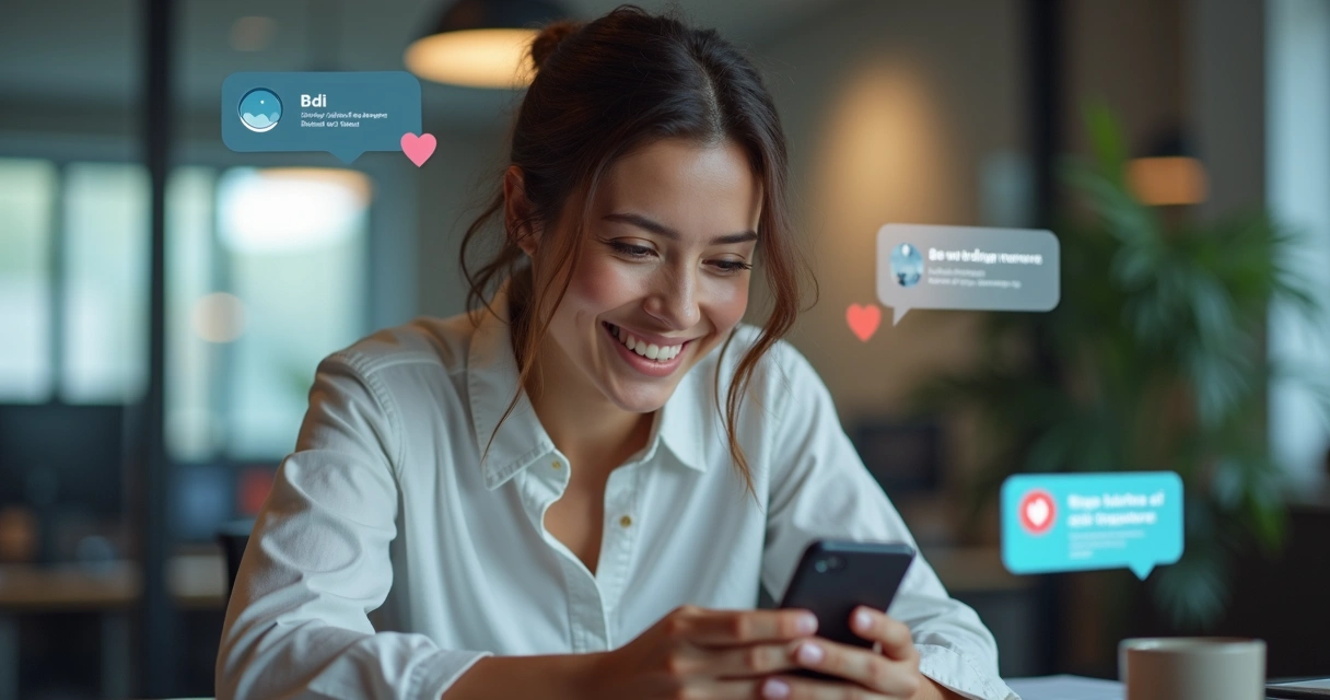 Cliente satisfeito ao receber mensagem personalizada