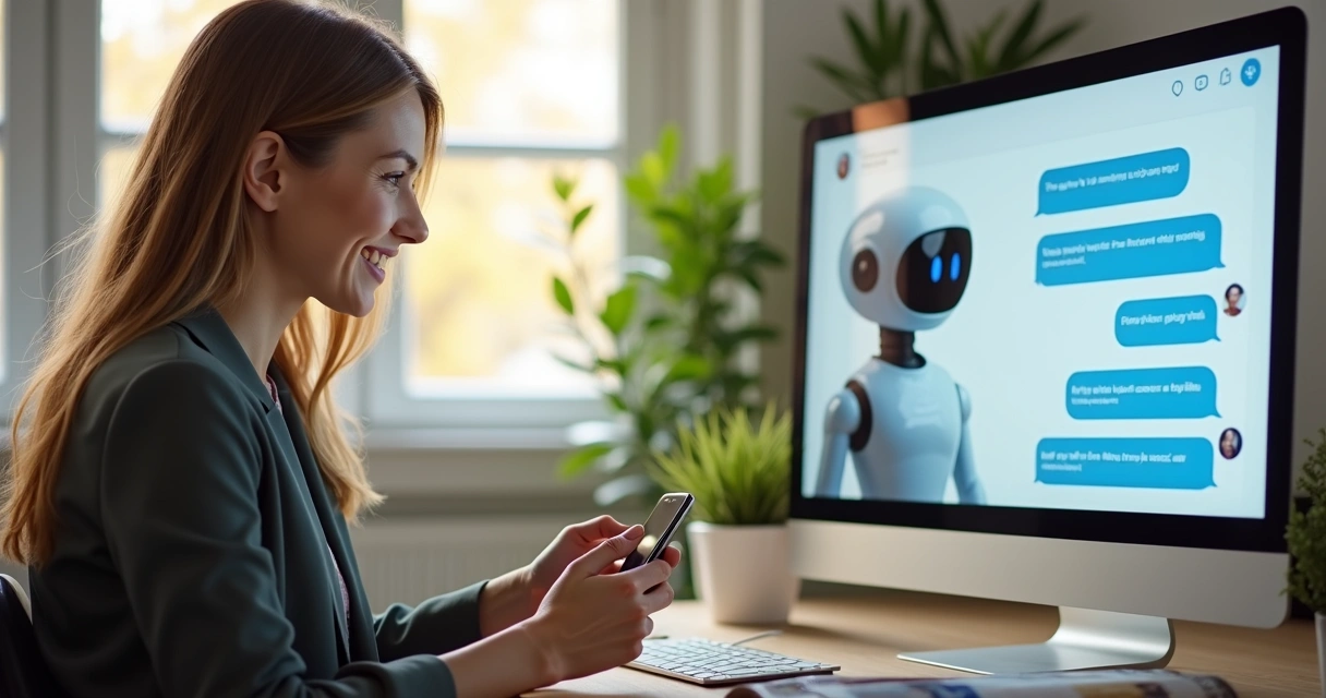Cliente satisfeito após atendimento digital com IA
