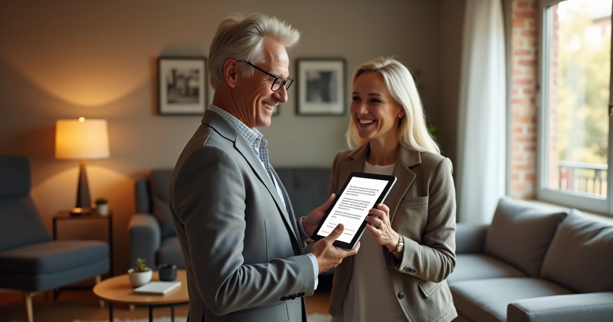 Cliente satisfeito recebendo atendimento pós-venda automatizado do corretor 