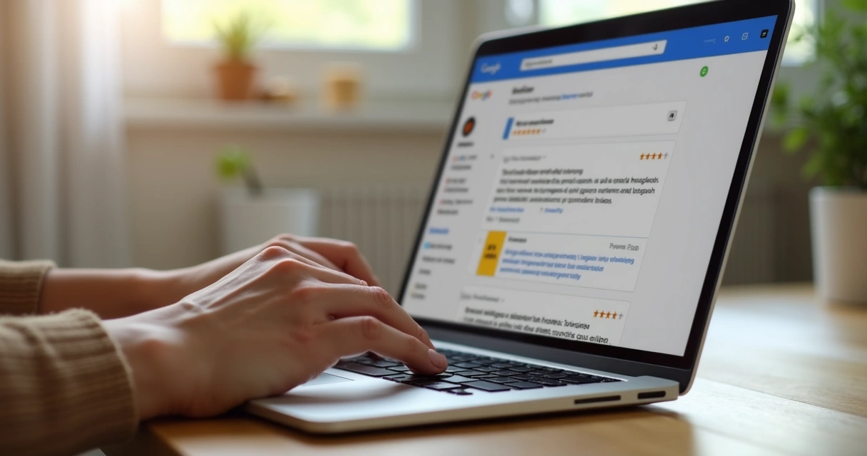 Cliente digitando avaliação de serviço residencial 