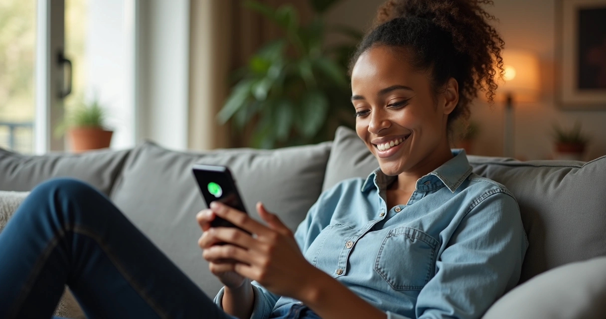 Cliente satisfeito recebendo mensagem automática no WhatsApp