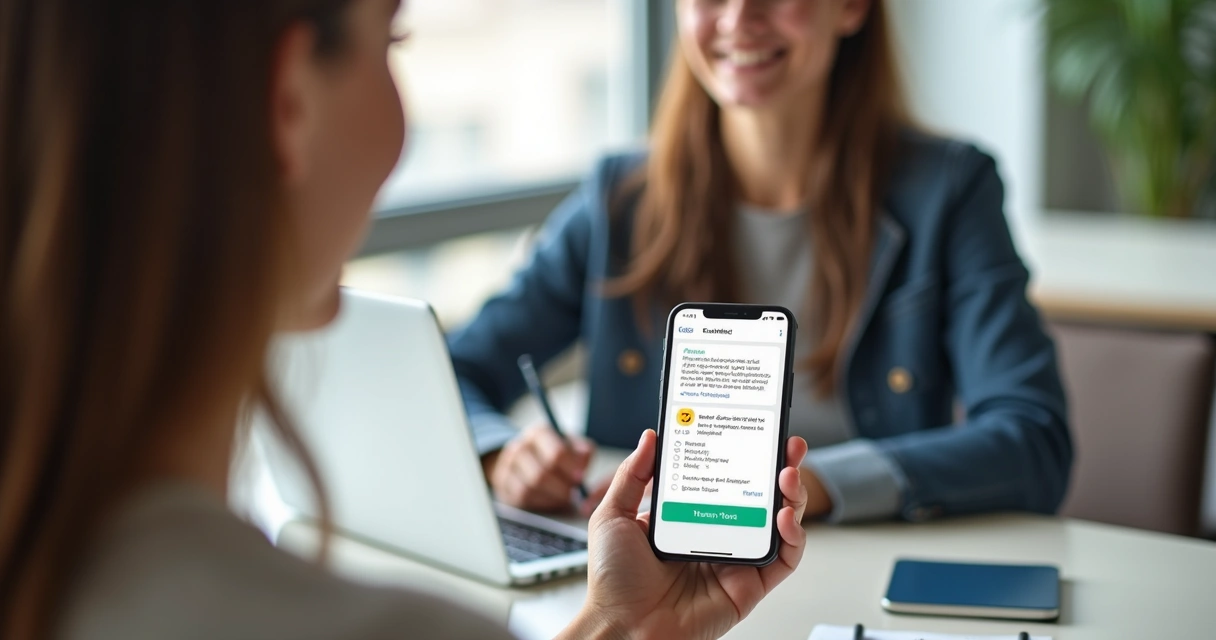 Cliente feliz recebendo mensagem automatizada de feedback pelo WhatsApp 