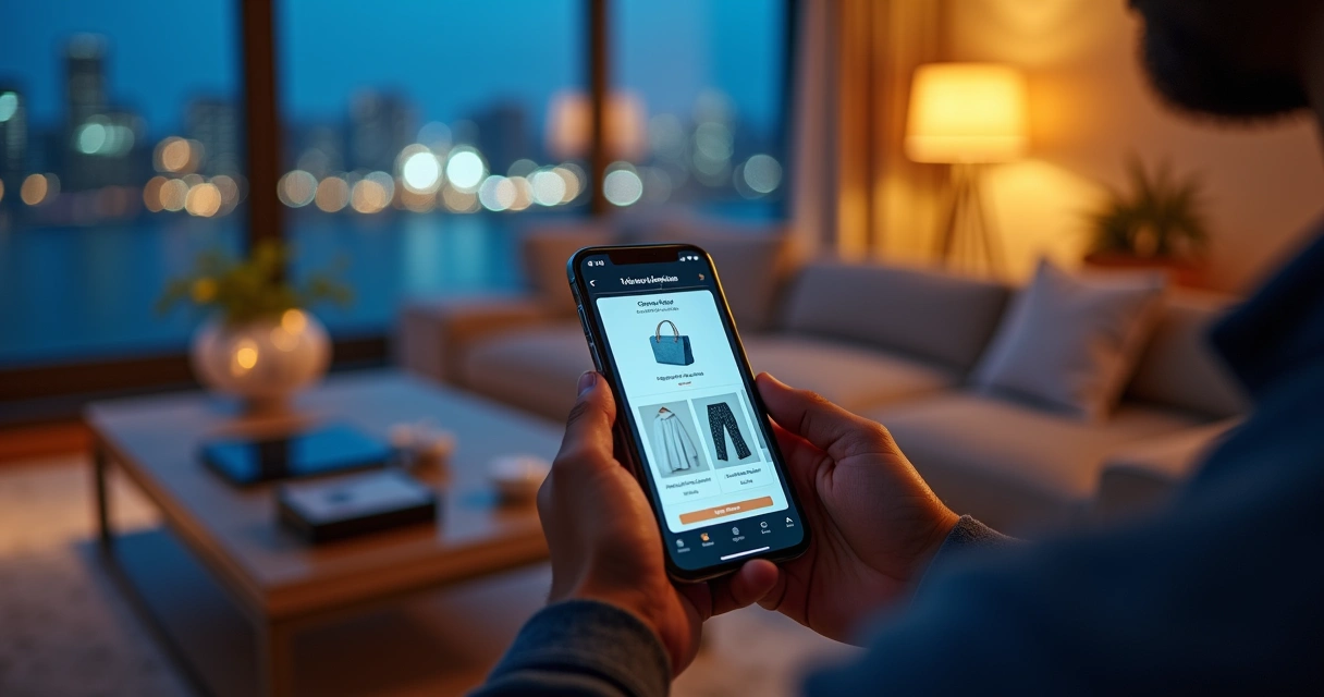 Pessoa segurando smartphone recebendo notificação webpush de oferta de ecommerce 