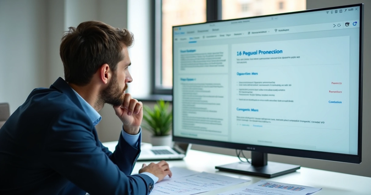 Tomador de decisão analisando proposta no escritório 
