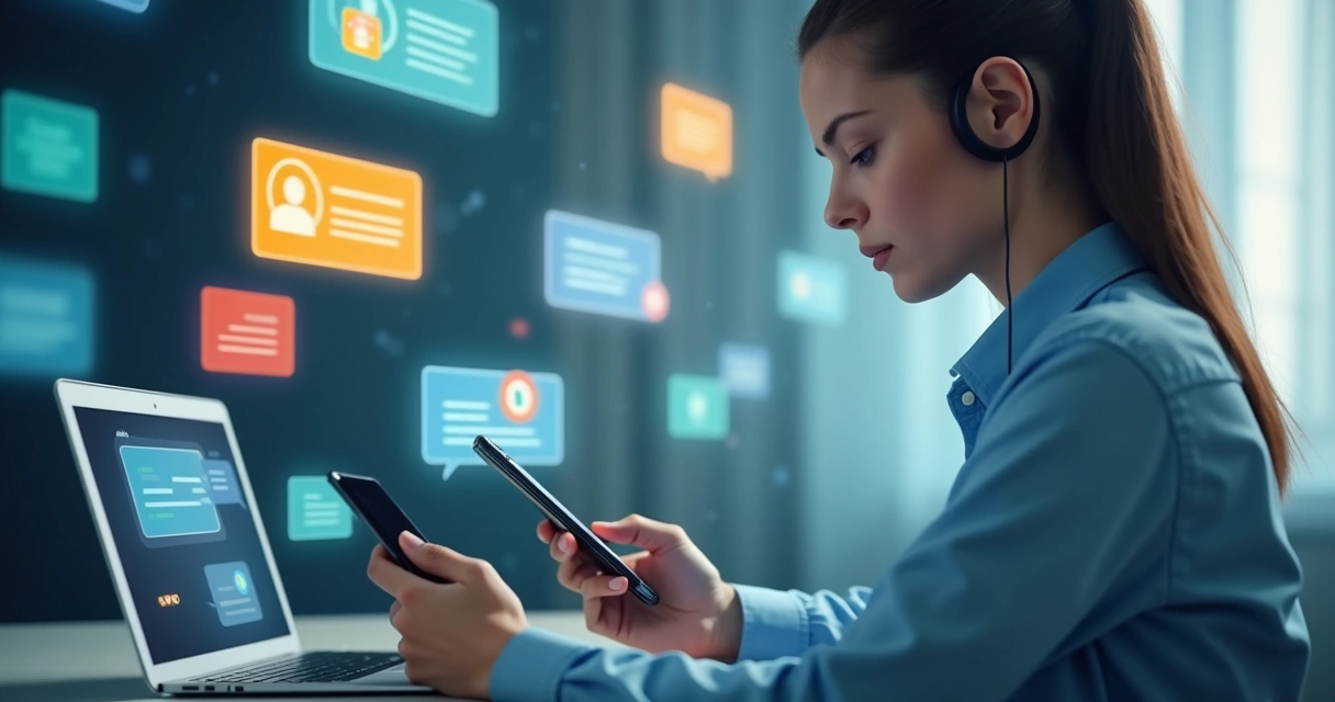 Cliente usando diferentes dispositivos para se conectar com suporte 