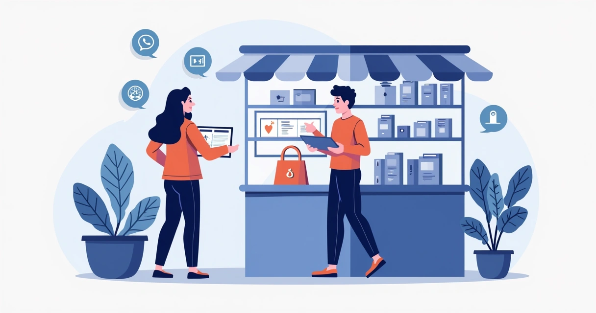 Cliente navegando no catálogo digital em loja física 