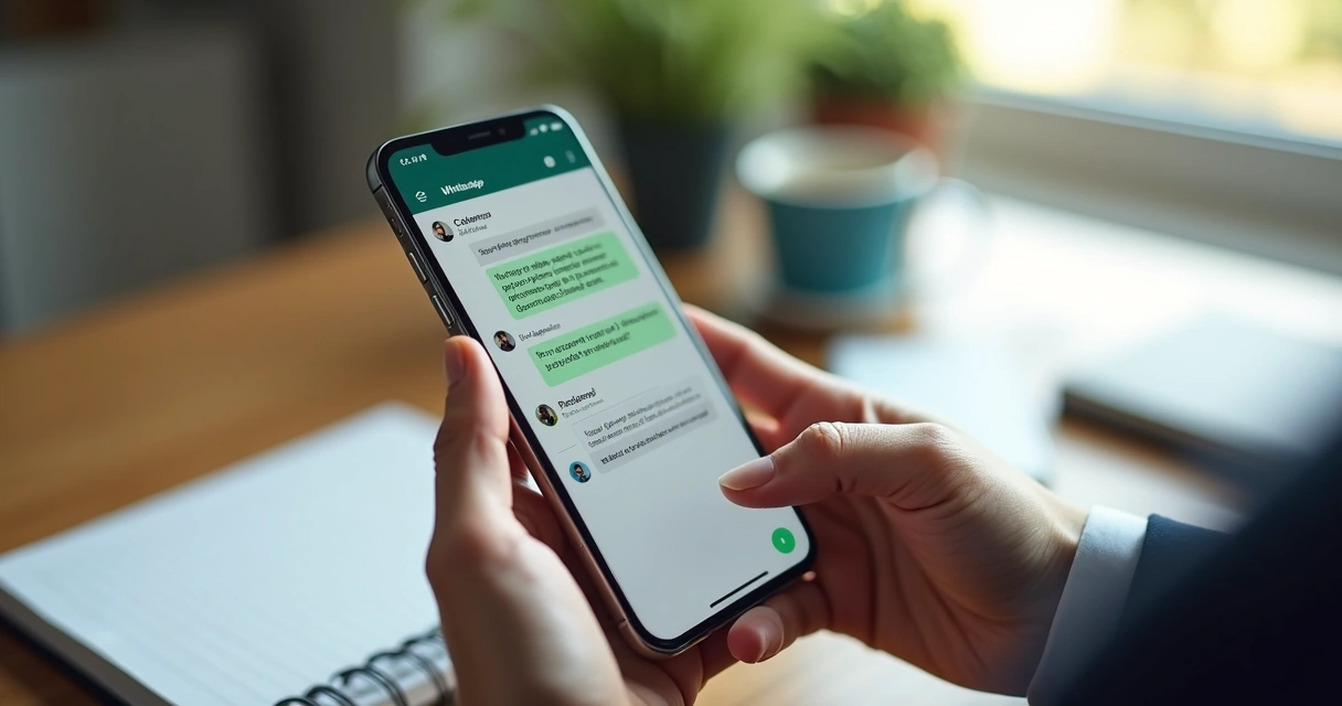 Cliente usando WhatsApp com sugestões automáticas de dúvidas 