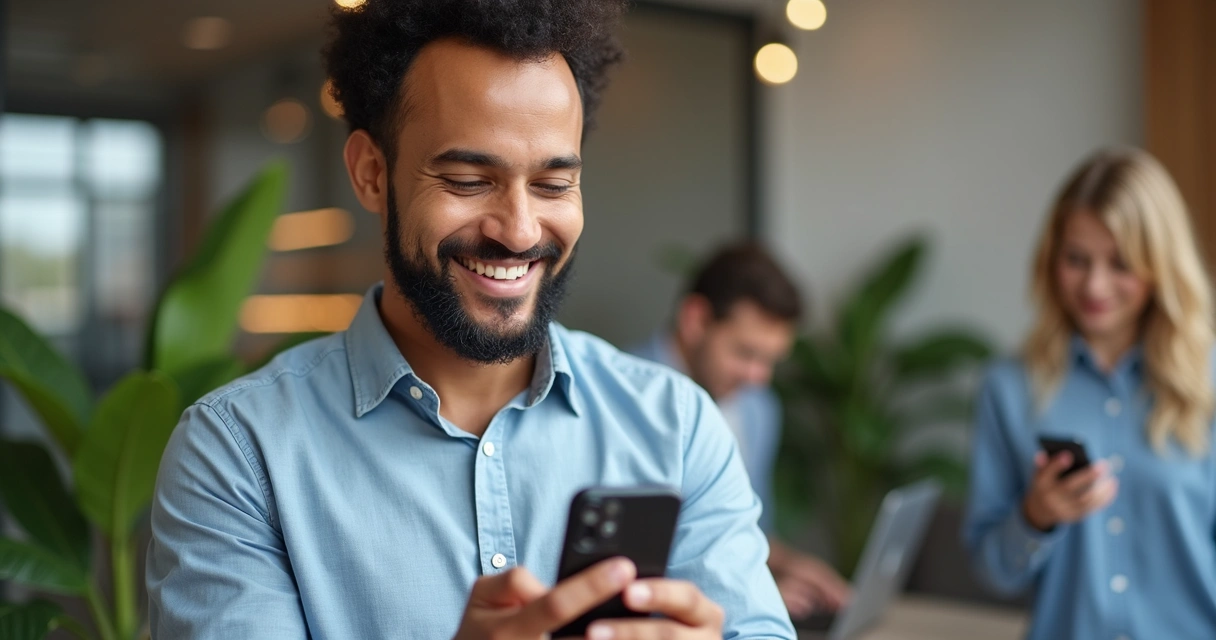 Cliente satisfeito utilizando WhatsApp na empresa 