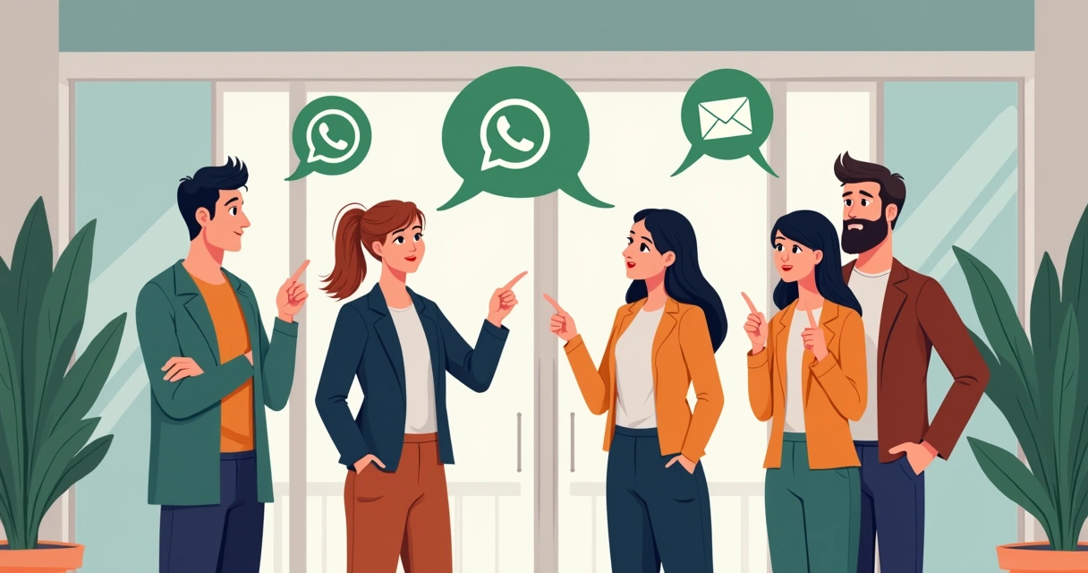 Clientes de condomínio escolhendo entre canais de atendimento 