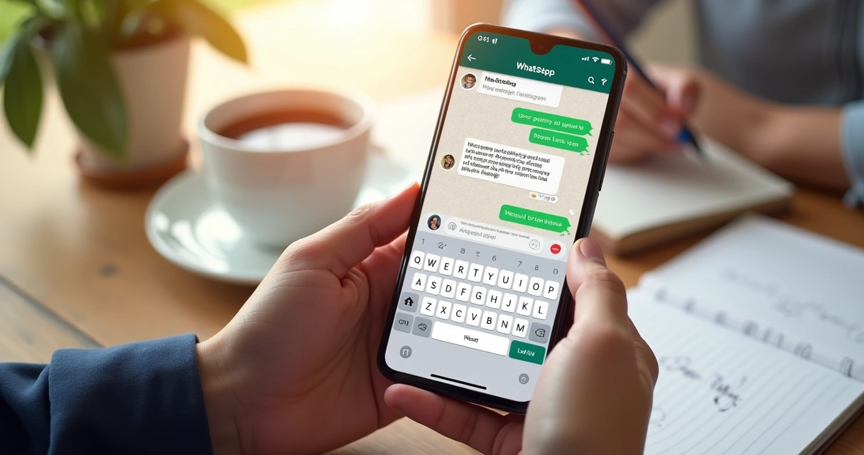 Cliente interage com chatbot do WhatsApp no celular 