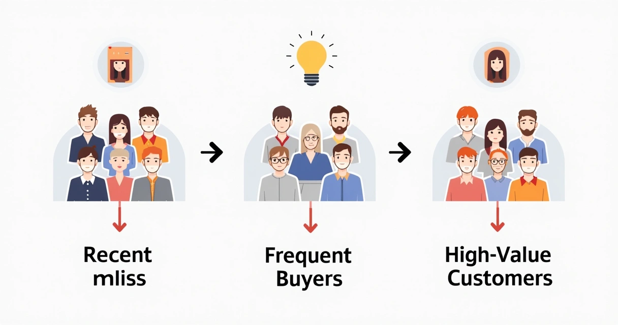 Representação visual de clientes segmentados por dados acionáveis 