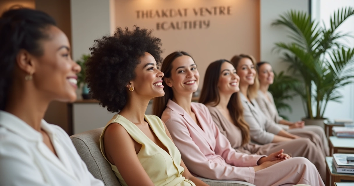 Clientes felizes salão de estética 