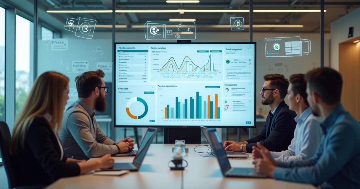 Equipe usando CRM para atendimento integrado a clientes 