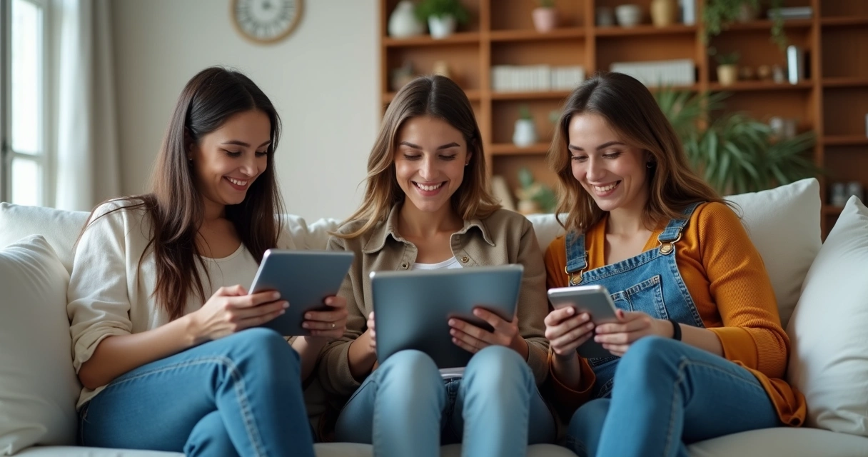 Clientes navegando em loja virtual de móveis 