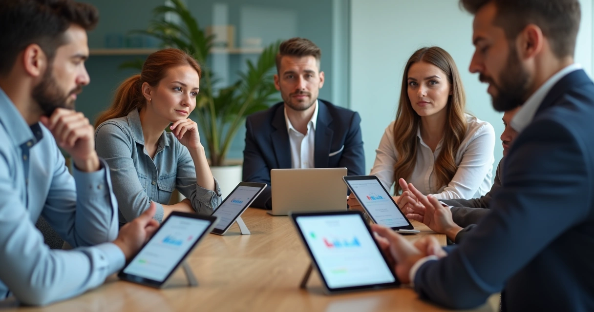 Grupo de pessoas respondendo pesquisa de satisfação digital