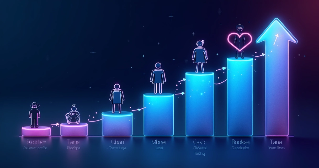 Infográfico mostrando a evolução do valor vitalício do cliente em gráficos digitais