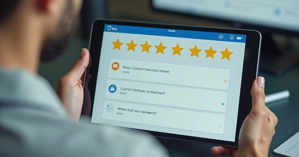 Tela de pesquisa de feedback em SaaS sendo preenchida 