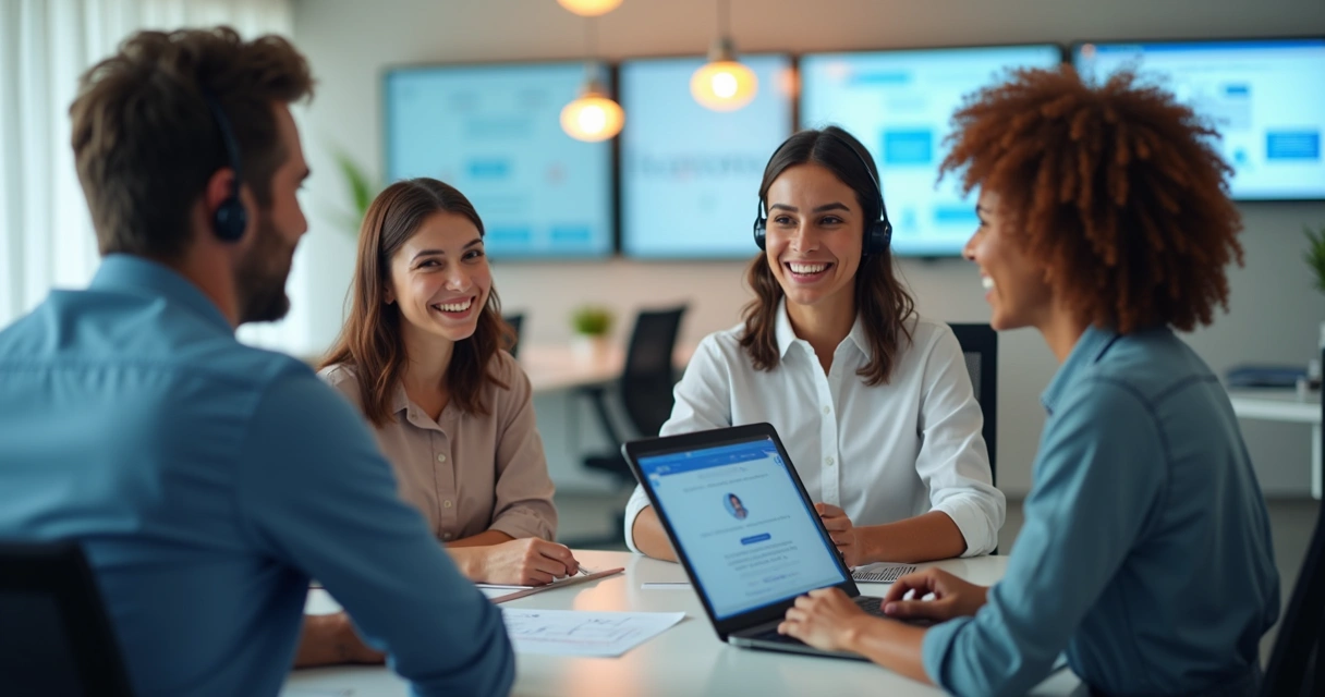 Clientes satisfeitos após atendimento ágil de IA 