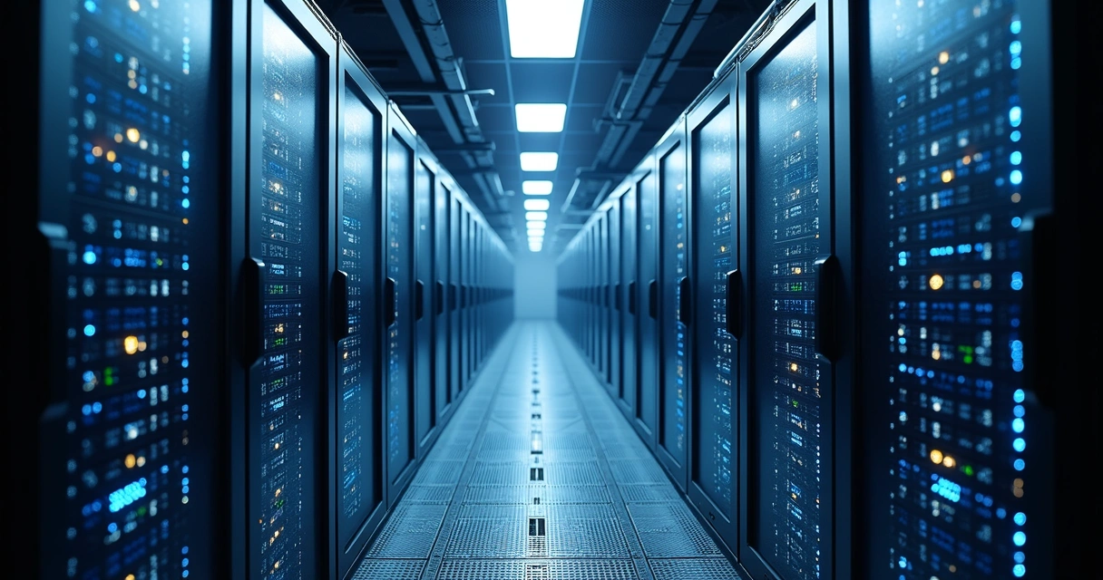 Ar-condicionado de precisão em data center moderno 