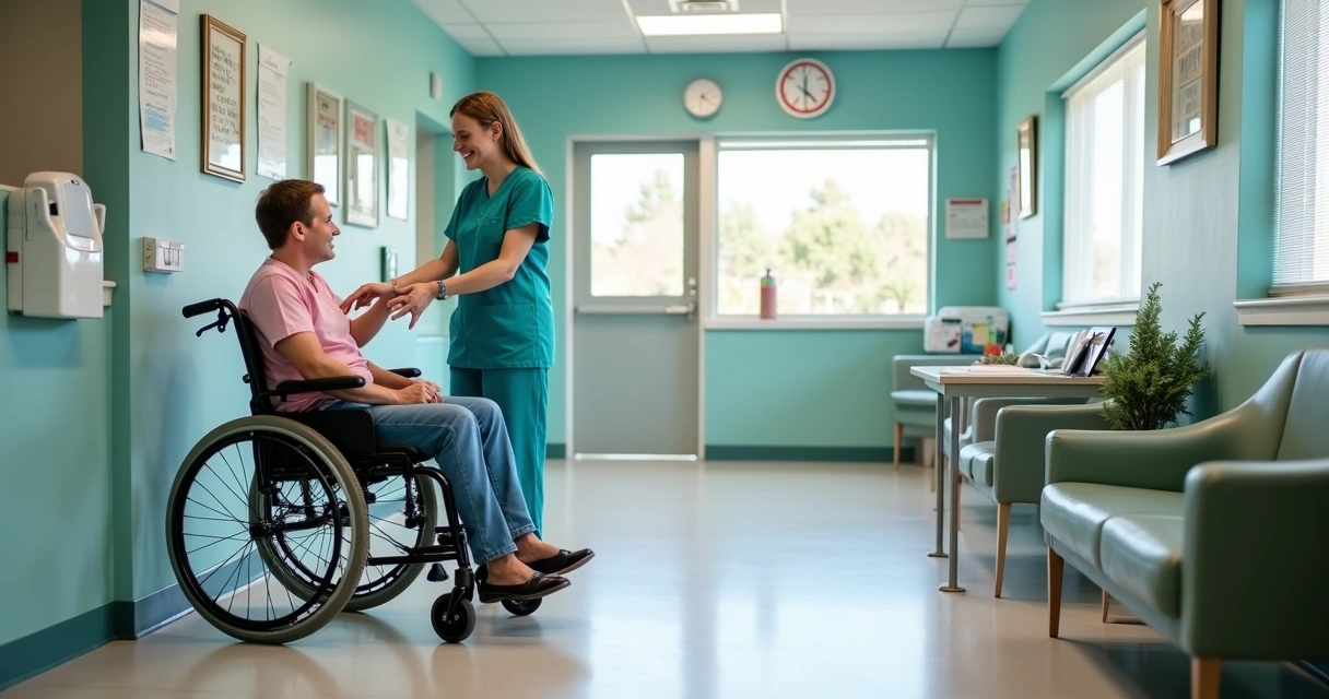 Recepção de clínica odontológica acessível e acolhedora 