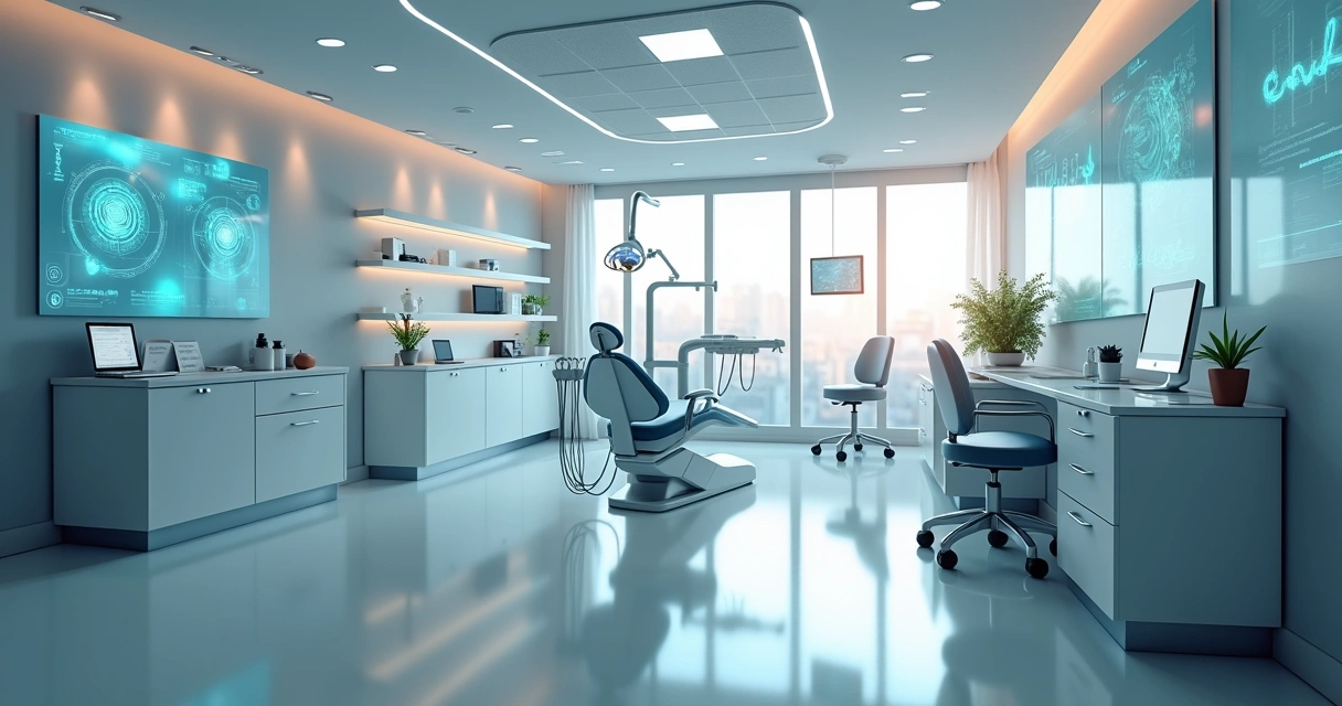 Sala moderna de clínica odontológica com consultório organizado
