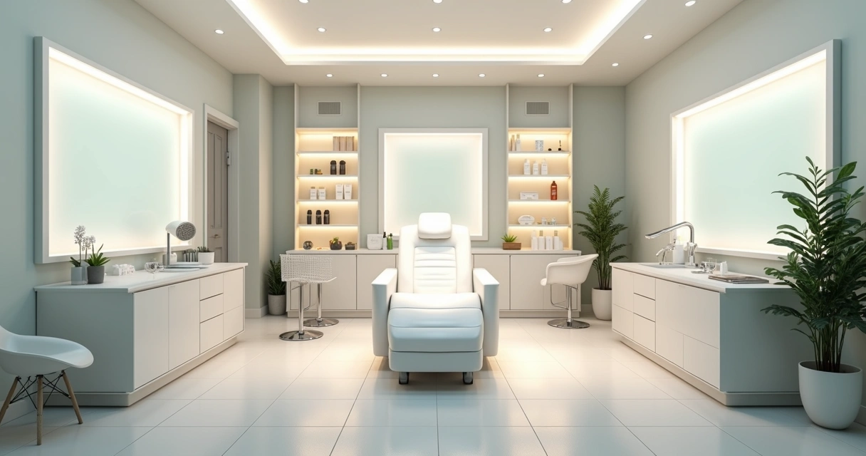 Sala de clínica de estética moderna com equipamentos de última geração 