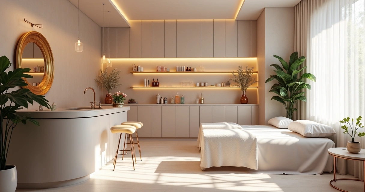 Ambiente interno de clínica de estética profissional