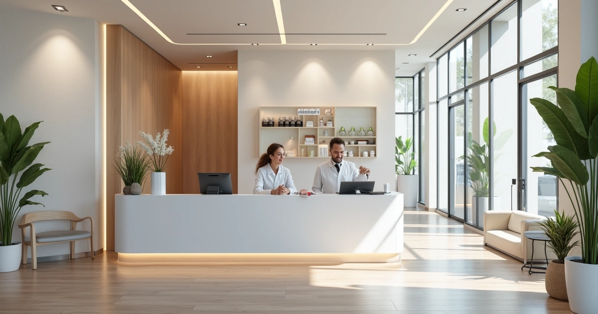 Fotos variadas de clínica moderna no perfil Google mostrando ambientes e equipe 