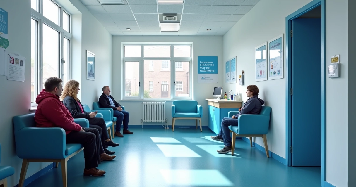 Sala de espera de clínica GP na Irlanda 